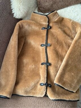 H&M Tan Teddy Shearling Toggle Jacket
